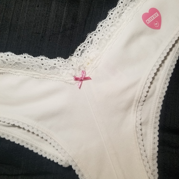 Victoria's Secret PINK Vintage Tanga Panty Cotton Lace NWT Bow - Picture 2 of 10
